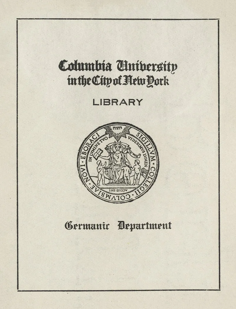 Columbia University Germanic Department