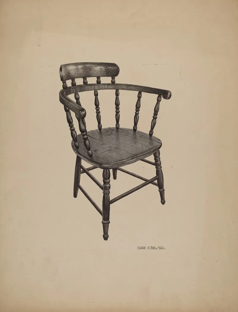 Comb Back Chair by Claude Marshall - Canvas Print