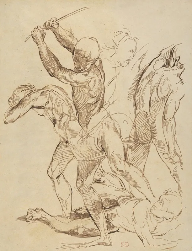 Combat Of Nude Men After Raphael