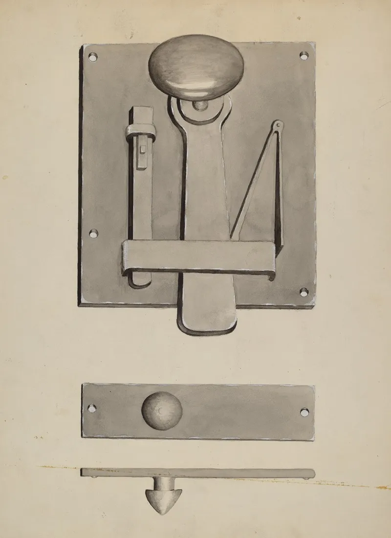Combination Latch Lock by James M. Lawson - Canvas Print