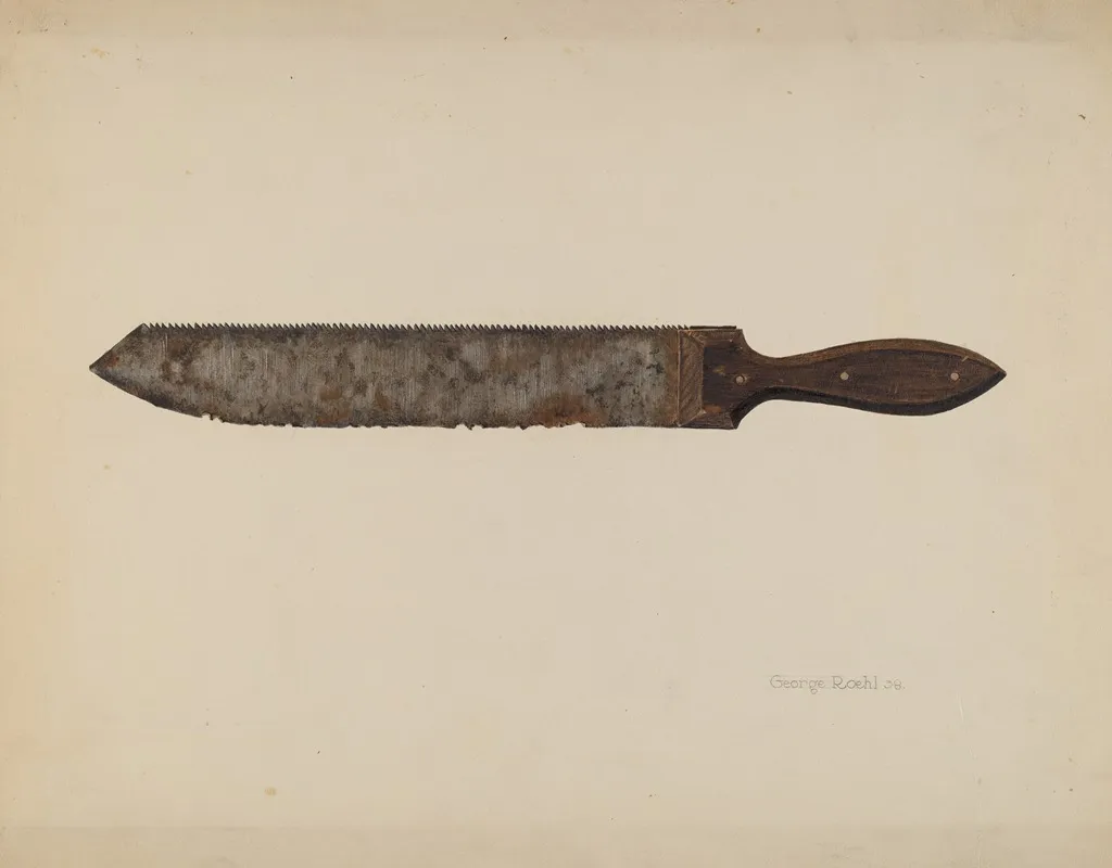 Combination Saw Knife by George Roehl - Canvas Print