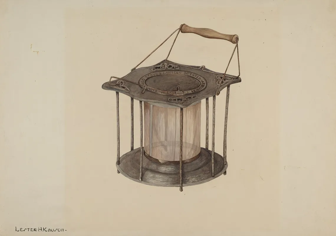Combined Stove And Lantern by Lester Kausch - Canvas Print