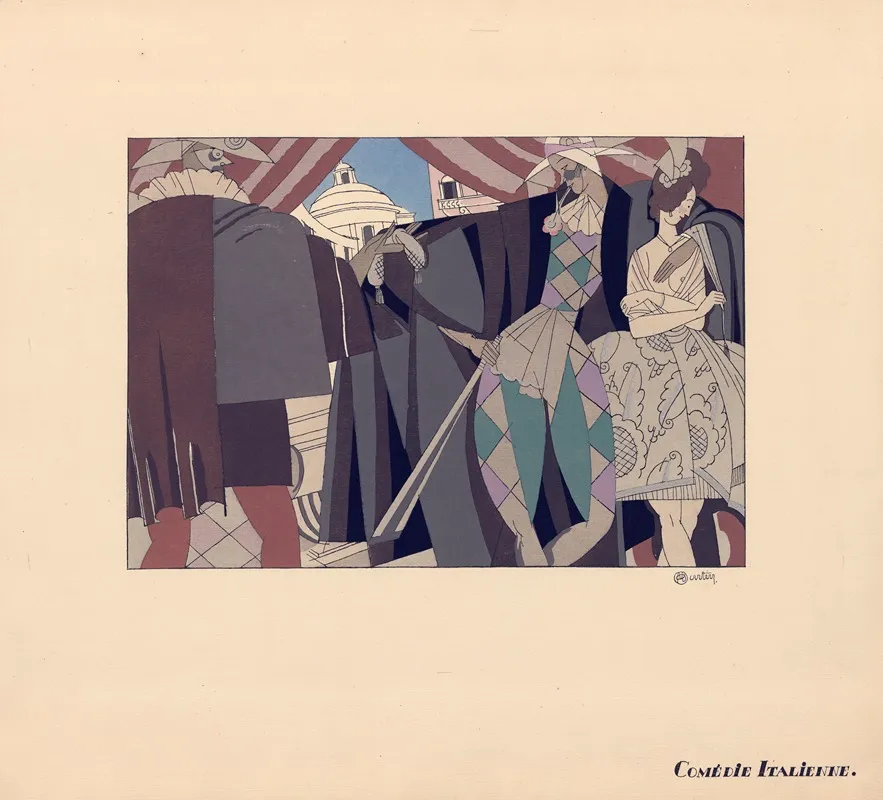 Comedie Italienne by Charles Martin - Canvas Print