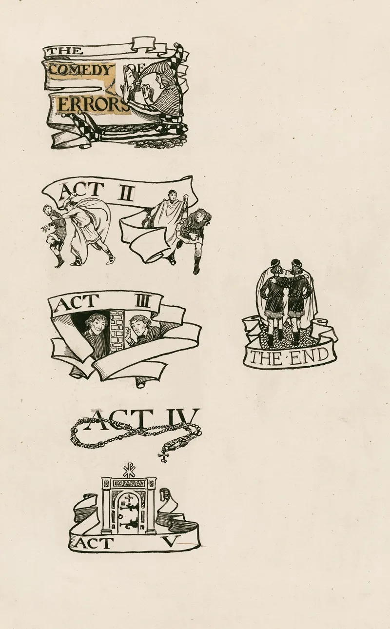 Comedy Of Errors Headings by Byam Shaw - Canvas Print