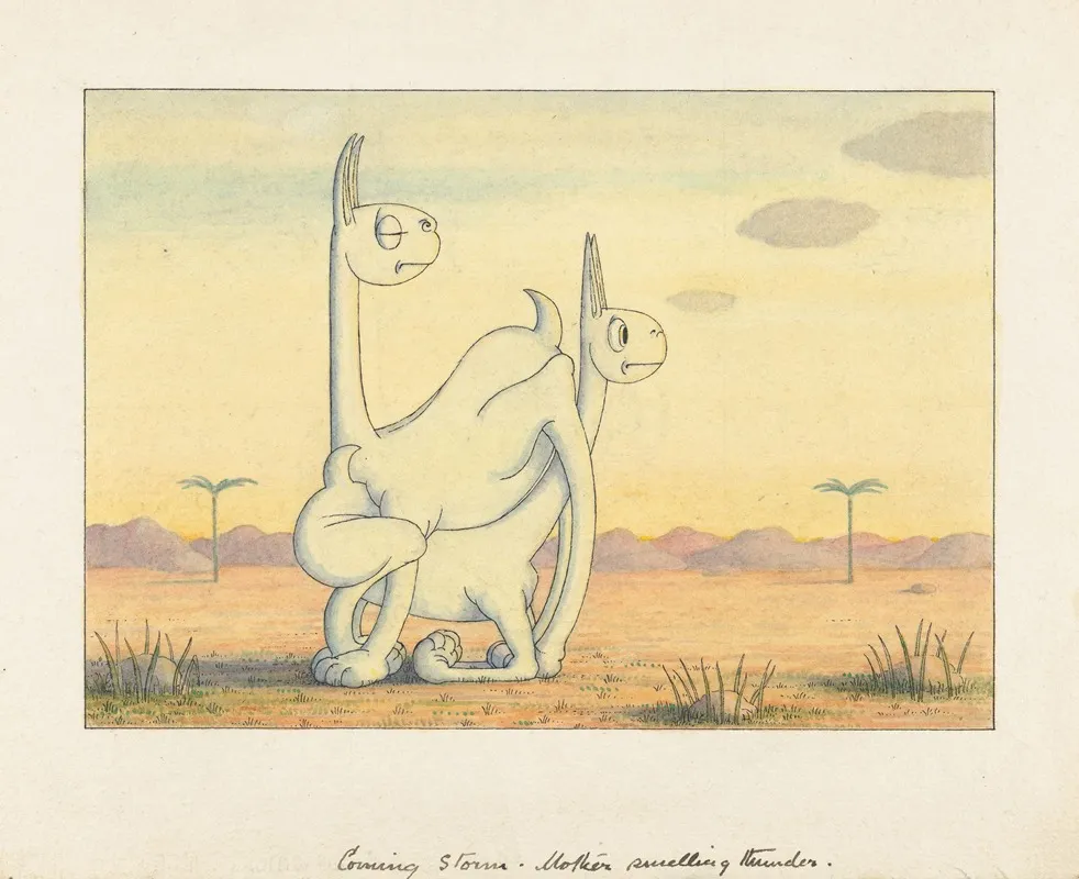 Coming Storm Mother Smelling Thunder by Herbert Crowley - Canvas Print