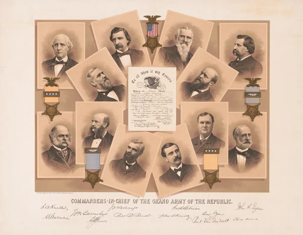Commanders In Chief Of The Grand Army Of The Republic by Root &amp; Tinker - Canvas Print