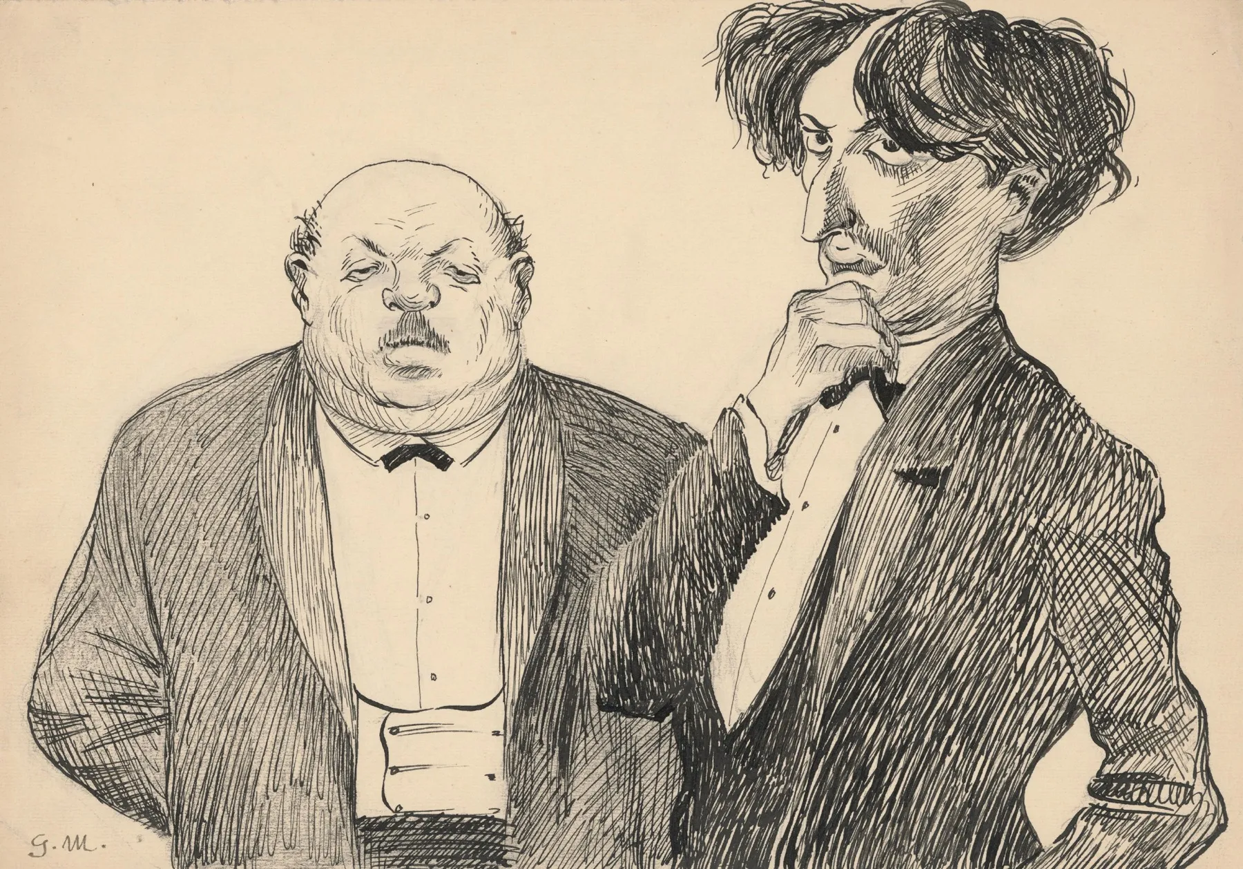 Common Work Satirical Drawing by Gustáv Mallý - Canvas Print