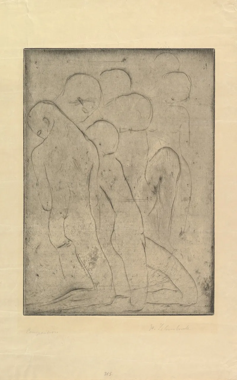 Composition Grose Komposition 2 by Wilhelm Lehmbruck - Canvas Print