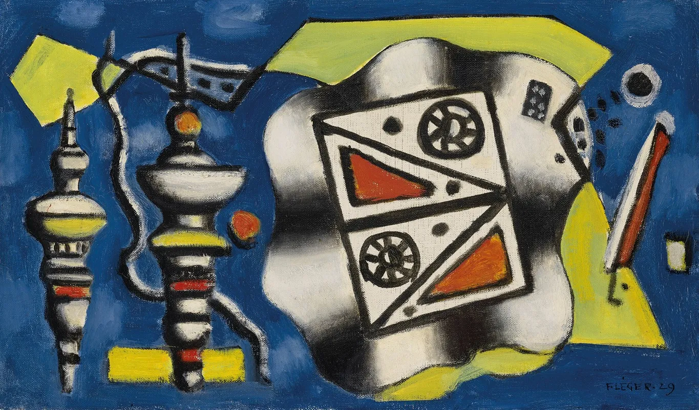 Composition Sur Fond Bleu by Fernand Léger - Canvas Print