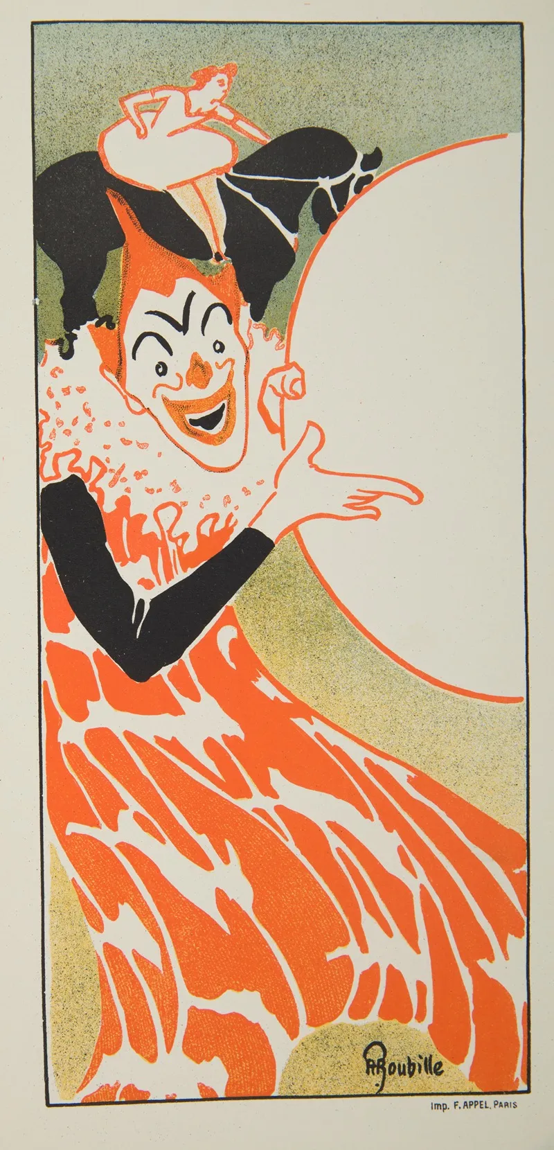 Composition With A Clown From A Circus Program by Auguste Roubille - Canvas Print