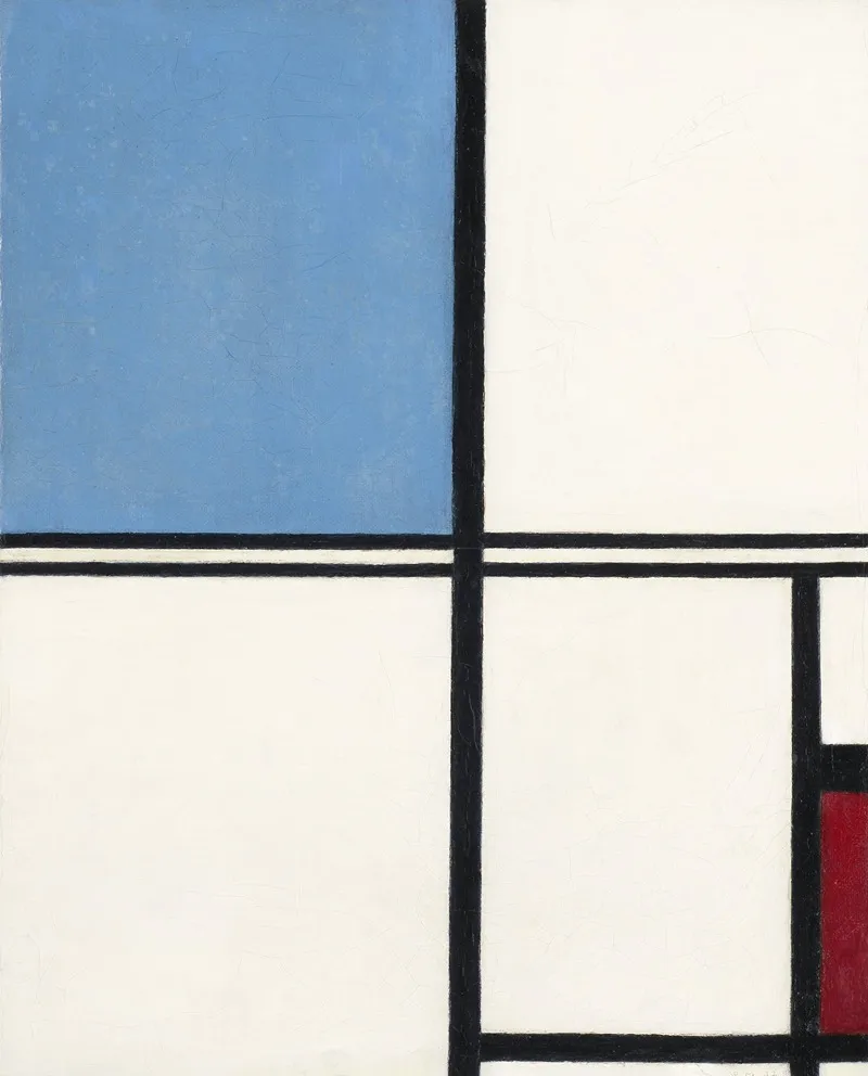 Composition With Blue And Red by Piet Mondrian - Canvas Print