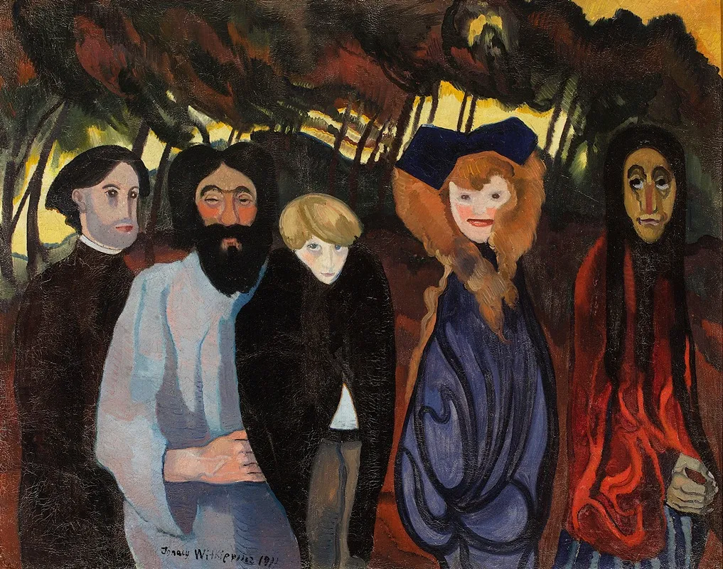 Composition With Five Figures by Stanisław Ignacy Witkiewicz - Canvas Print