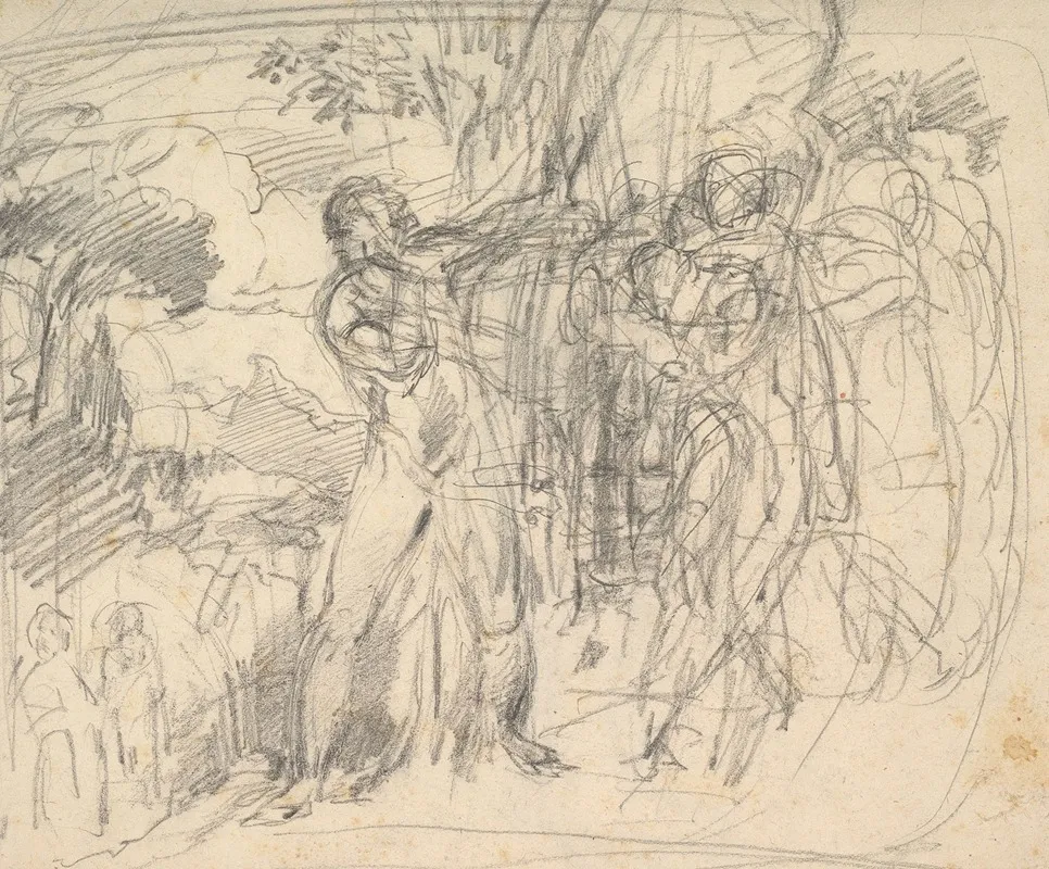 Compositional Study For Comus The Measure by George Richmond - Canvas Print