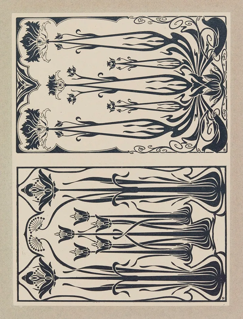 Compositions Ornementales Pour Le Cuir Et La Pyrogravure Pl 19 by Henri Laurens (Editor) - Canvas Print