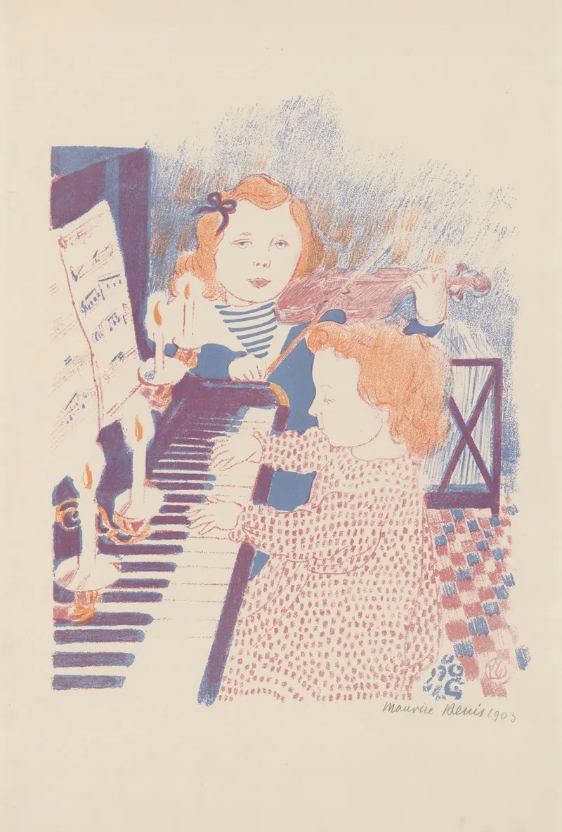 Concerts Du Petit Frere Et De La Petite Soeur by Maurice Denis - Canvas Print