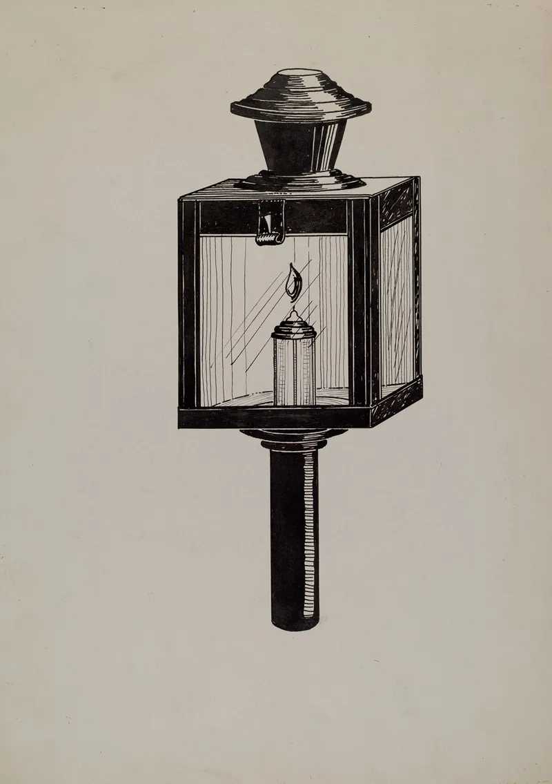 Concord Stage Lamp by Florence Huston - Canvas Print