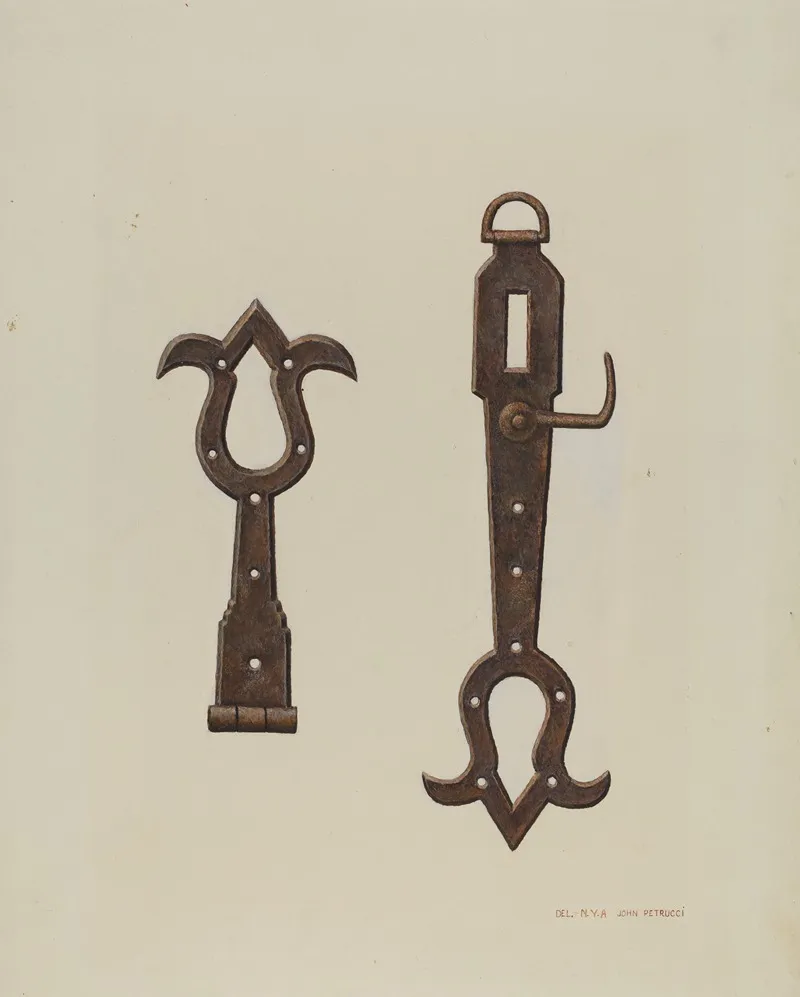 Conestoga Hasp And Hinge by John Petrucci - Canvas Print