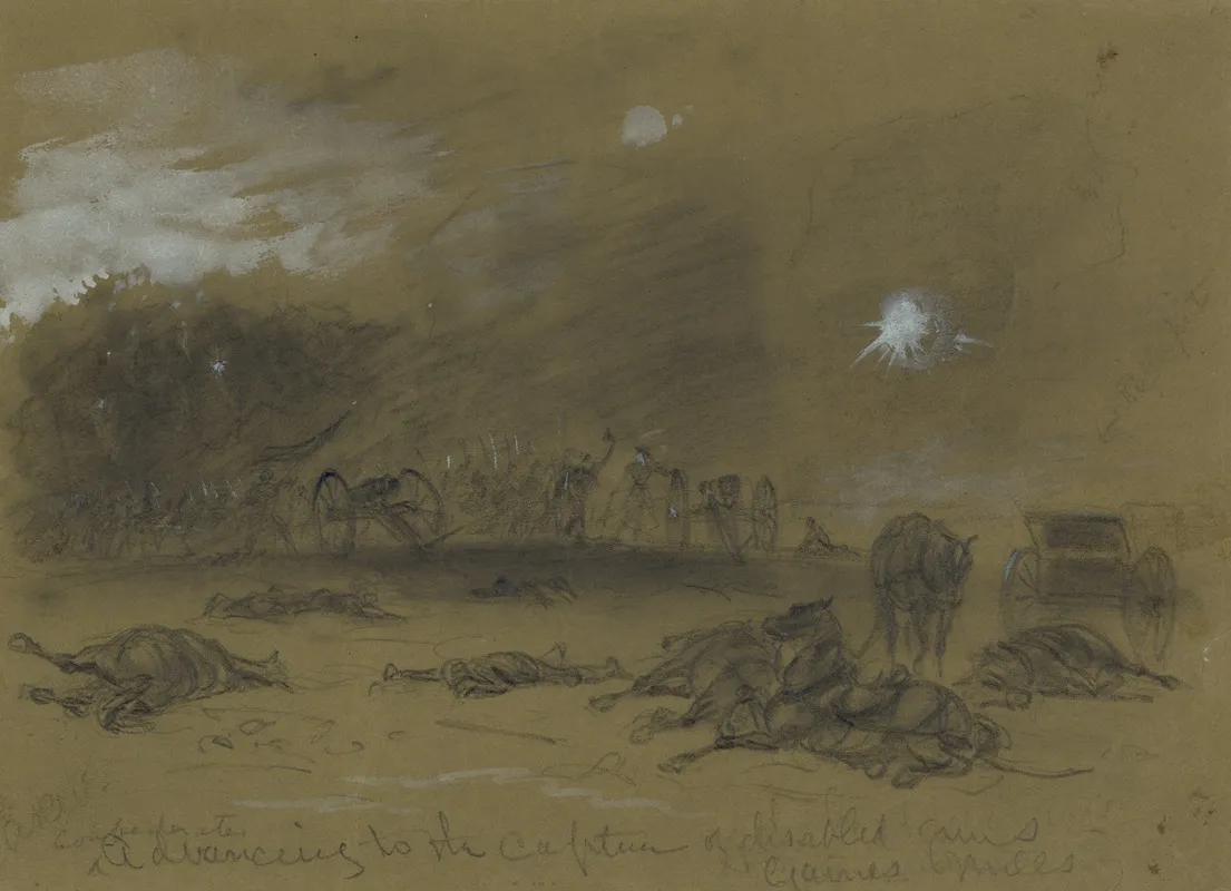 Confederates Advancing To The Capture Of Disabled Guns Gaines Mills