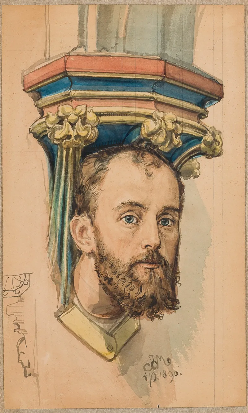 Console In The Shape Of A Male Head Portrait Of T Stryjenski