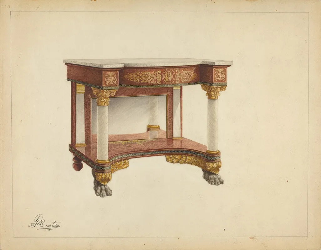 Console Table by Ferdinand Cartier - Canvas Print