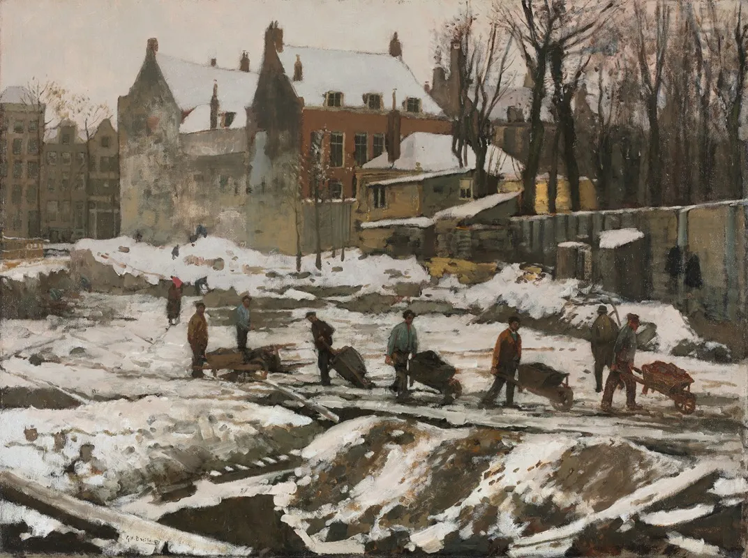 Construction Site In Amsterdam by George Hendrik Breitner - Canvas Print
