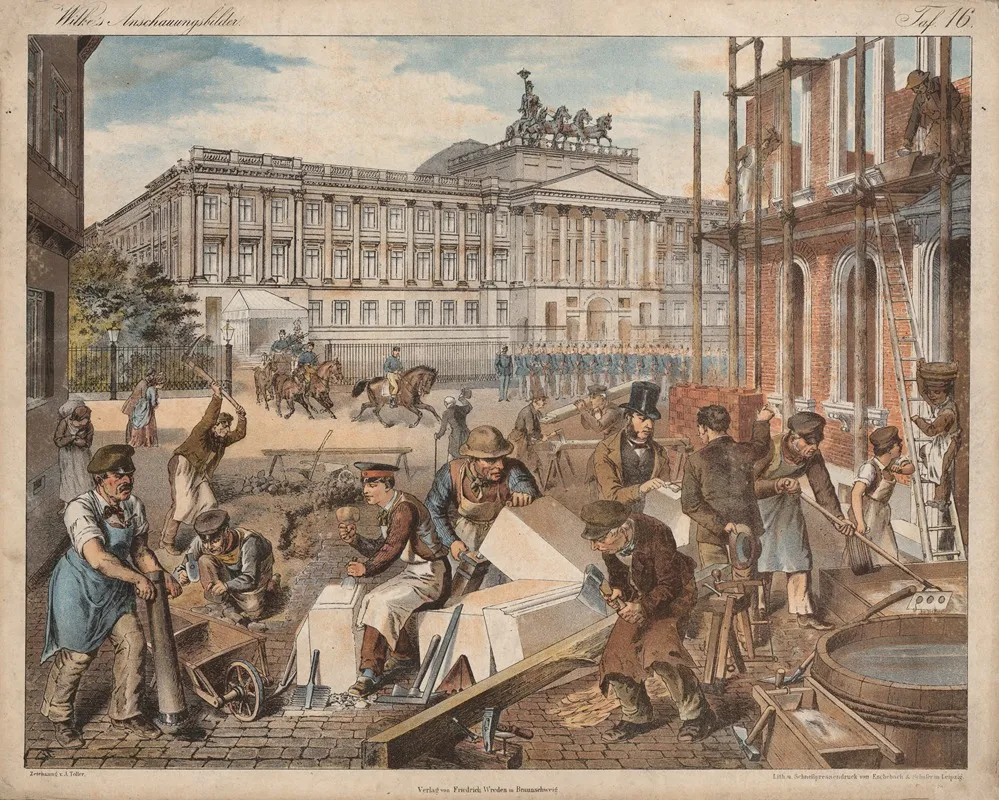 Construction Site by A. Toller - Canvas Print