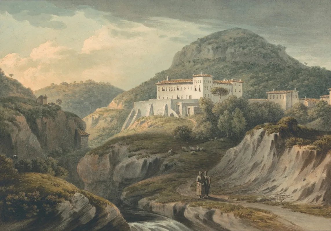 Convent At Vietri Near Salerno by John Warwick Smith - Canvas Print