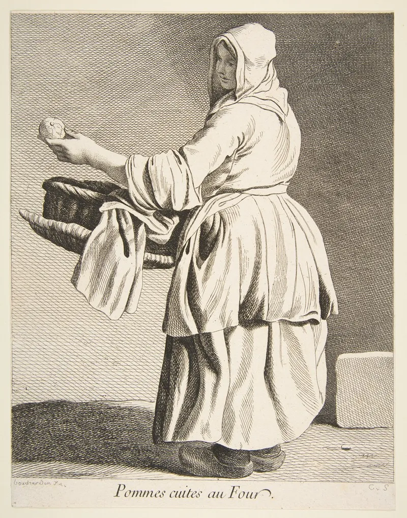 Cooked Apple Seller by Edmé Bouchardon - Canvas Print