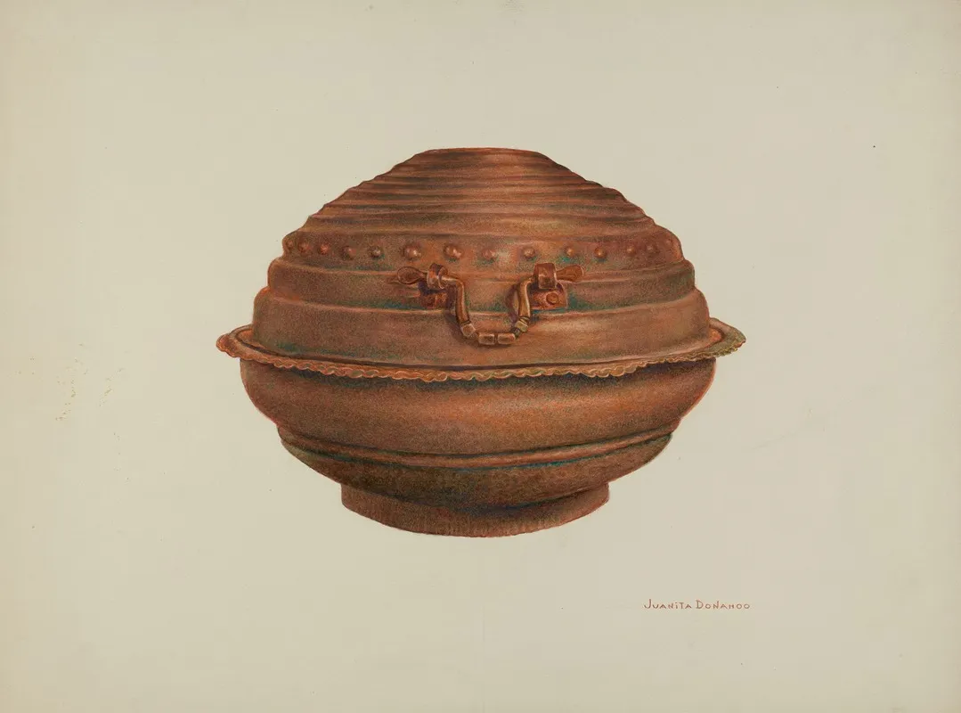Copper Baptismal Font by Juanita Donahoo - Canvas Print