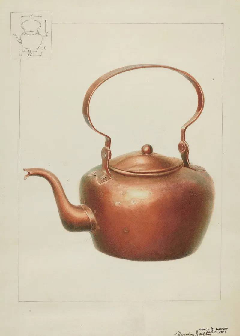 Copper Kettle With Spout by Gordon Saltar - Canvas Print