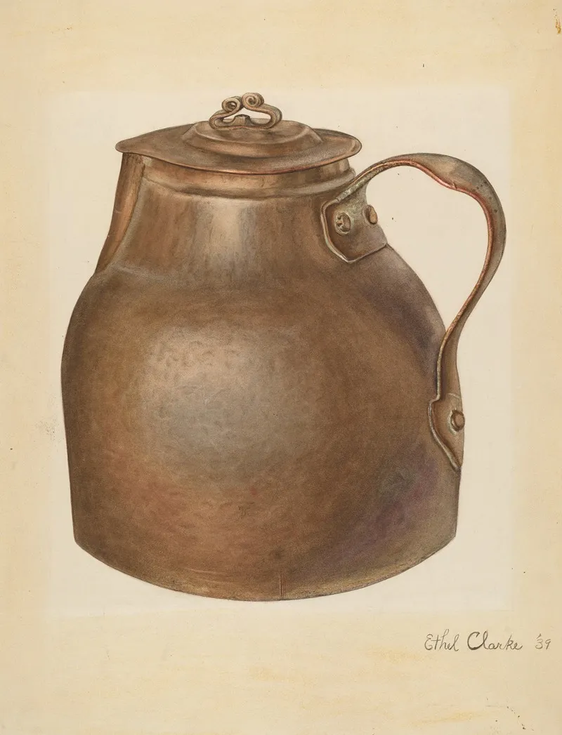 Copper Water Vessel by Ethel Clarke - Canvas Print