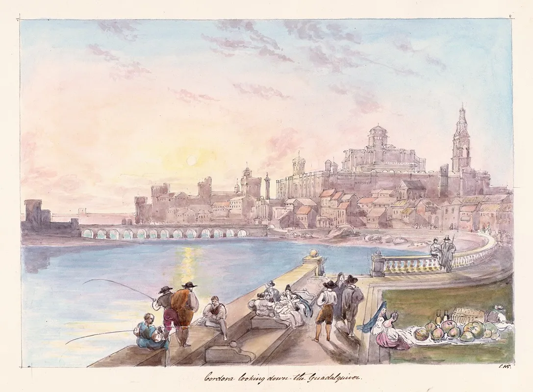 Cordora Looking Down The Guadalquiver by Charles Hamilton Smith - Canvas Print