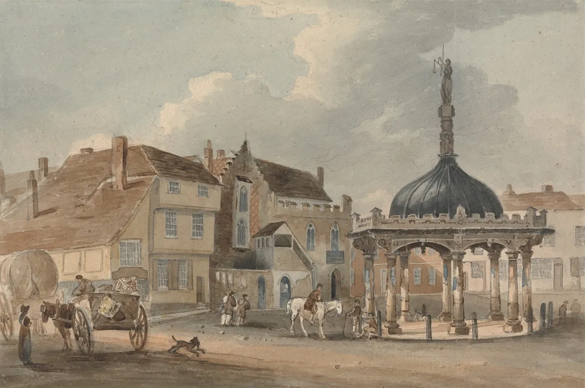 Corn Hill And Moot Hall Ipswich by George Frost - Canvas Print