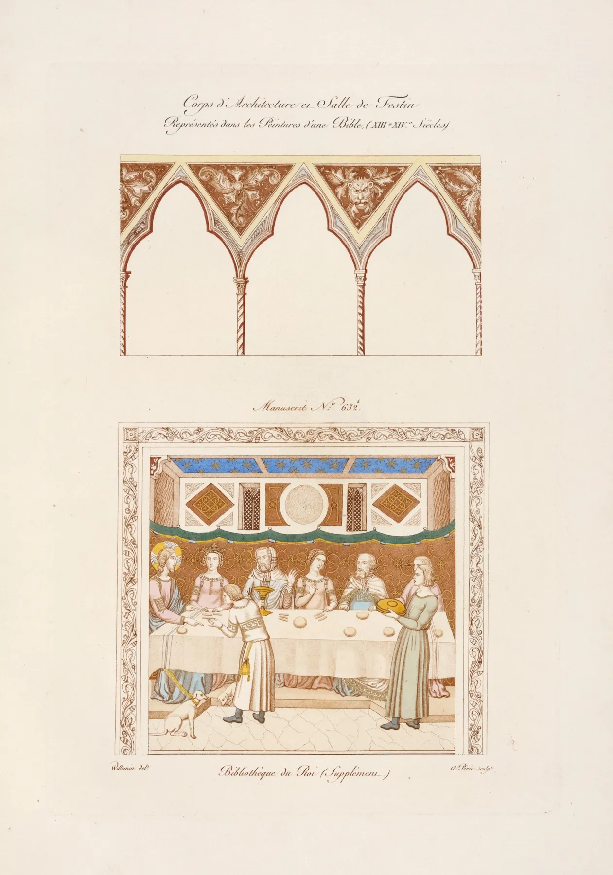 Corps Darchitecture Et Salle De Festin Representes Dans Le Peintures Dun Bible Xiii Xive Siecles by Nicolas Xavier Willemin - Canvas Print