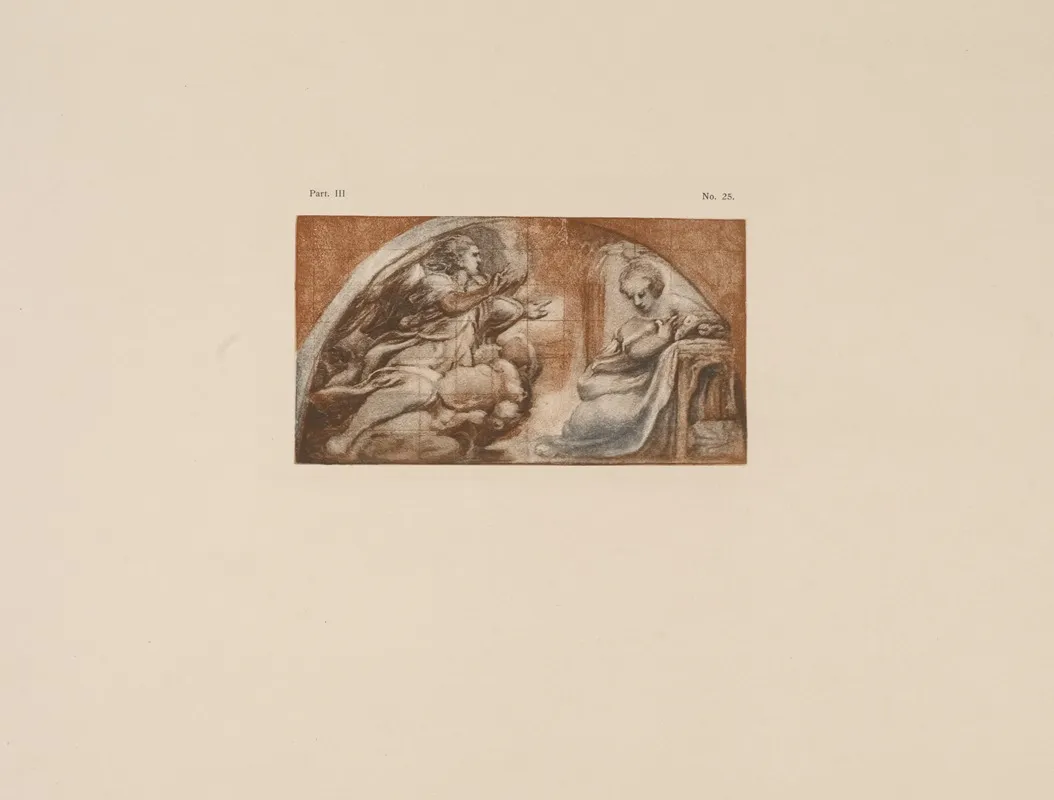 Correggio Sketch For Fresco Of Annunciation