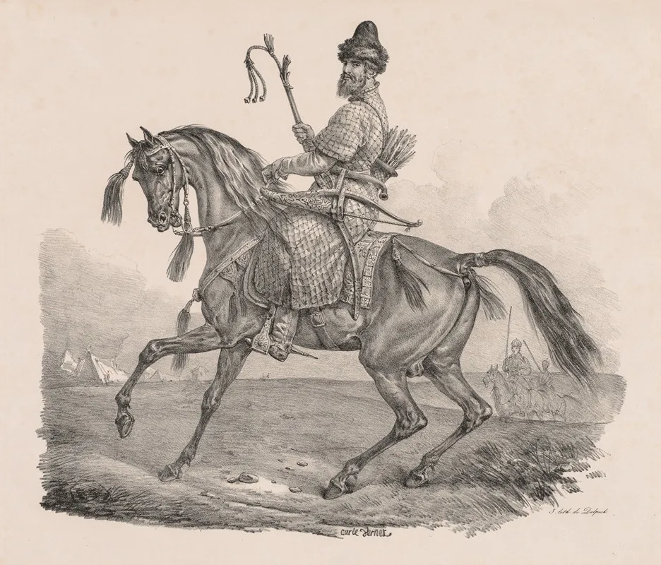 Cossack Cavalier by Carle Vernet - Canvas Print