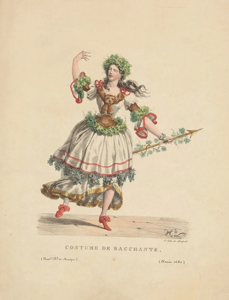 Costume De Bacchante by Hippolyte Lecomte - Canvas Print
