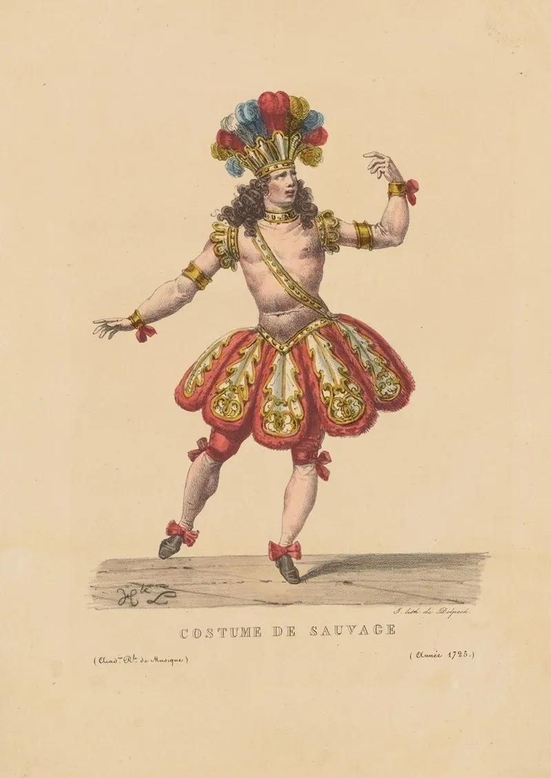 Costume De Sauvage by Hippolyte Lecomte - Canvas Print
