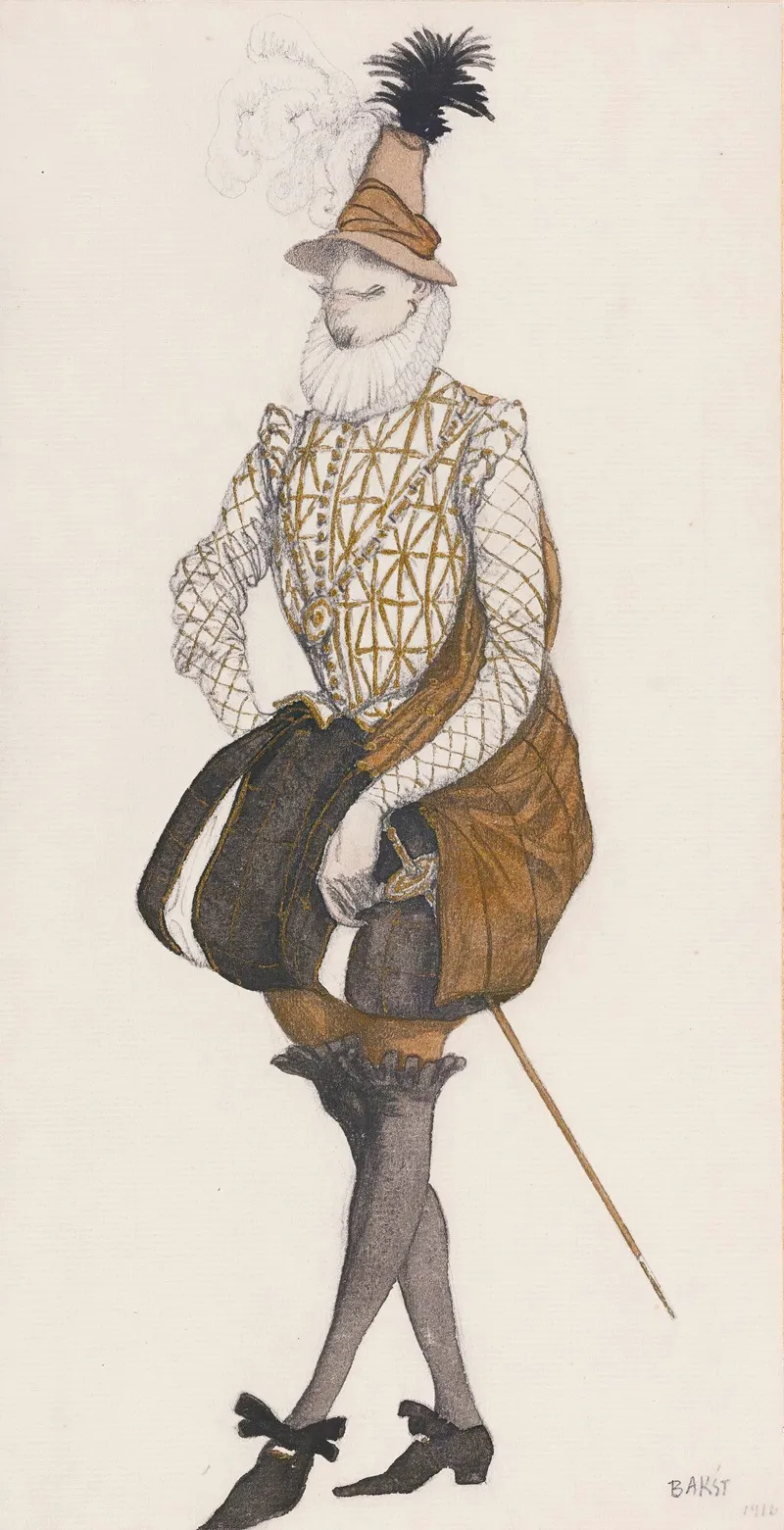 Costume Design For Prince Espagnol From The Ballet The Sleeping Beauty by Léon Bakst - Canvas Print