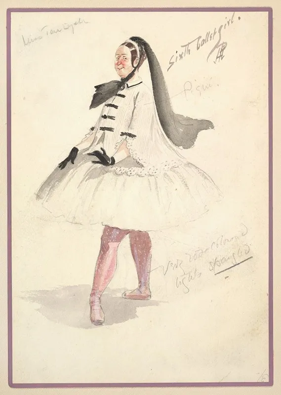 Costume Design For Sixth Ballet Girl by Percy Anderson - Canvas Print