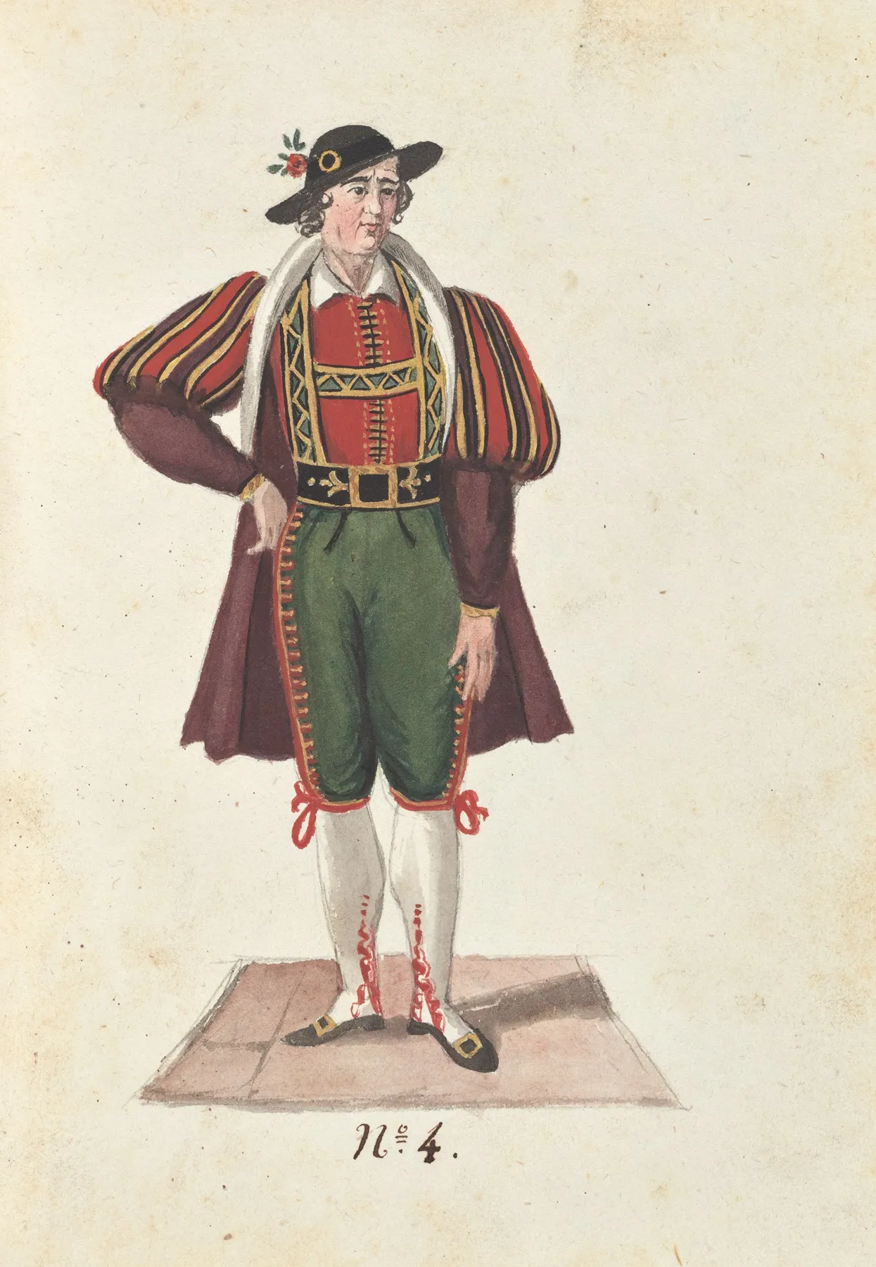 Costume Designs For The Ballet La Pastorella Svizzera Pl 4 by Vincenzo Battistini - Canvas Print