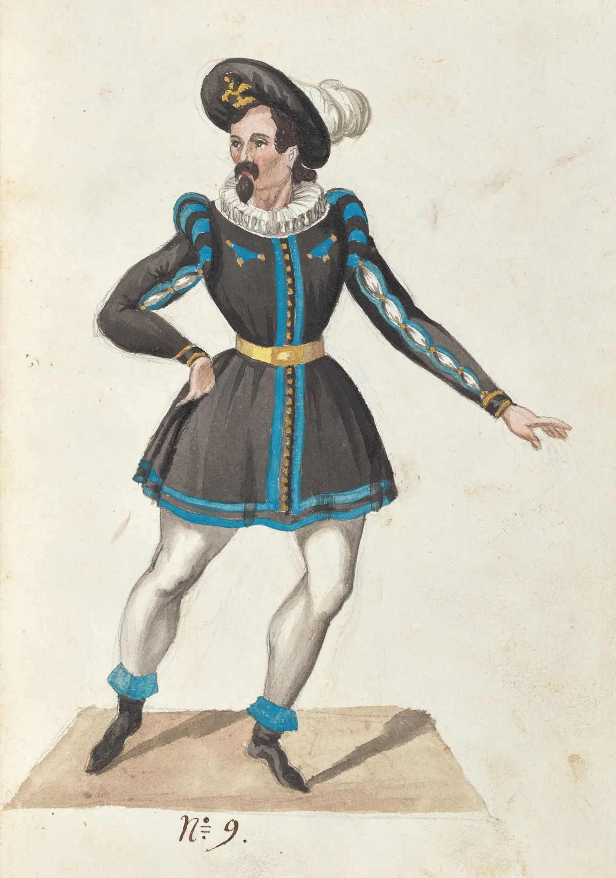 Costume Designs For The Ballet La Pastorella Svizzera Pl 9 by Vincenzo Battistini - Canvas Print