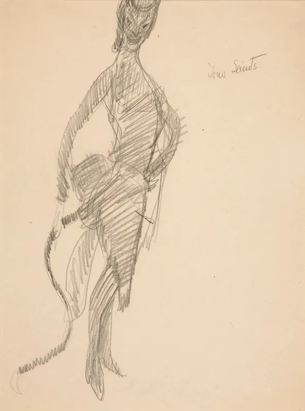 Costume Drawing Devil As Lady by Charles Demuth - Canvas Print