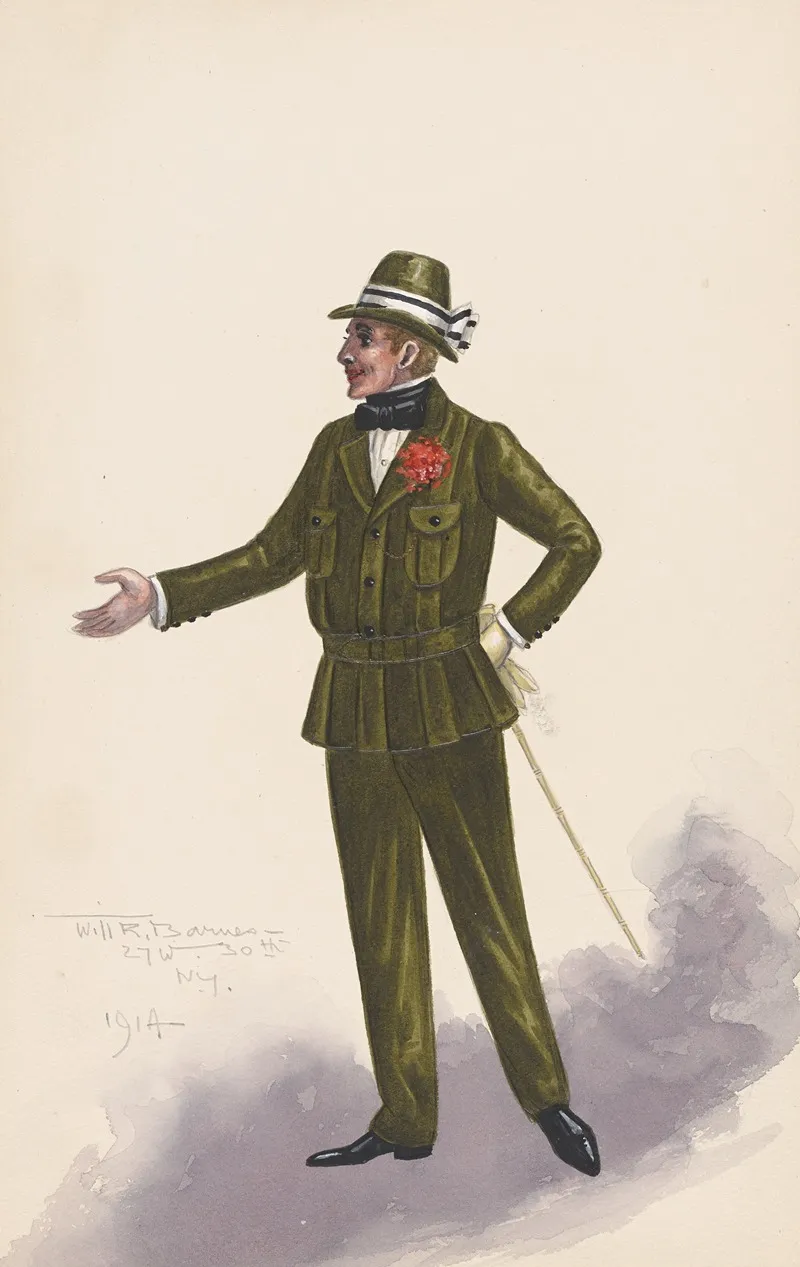 Costume For Men 4 by Will R. Barnes - Canvas Print