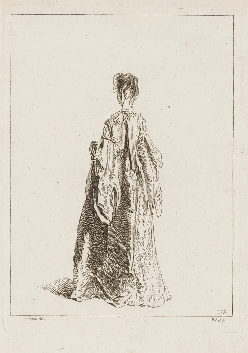 Costume Plate No 155 by Antoine Watteau - Canvas Print