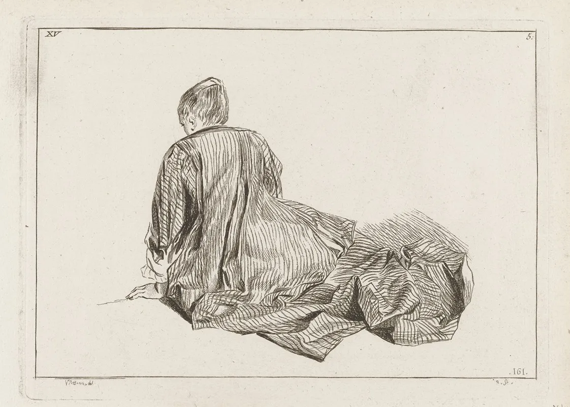 Costume Plate No 161 by Antoine Watteau - Canvas Print