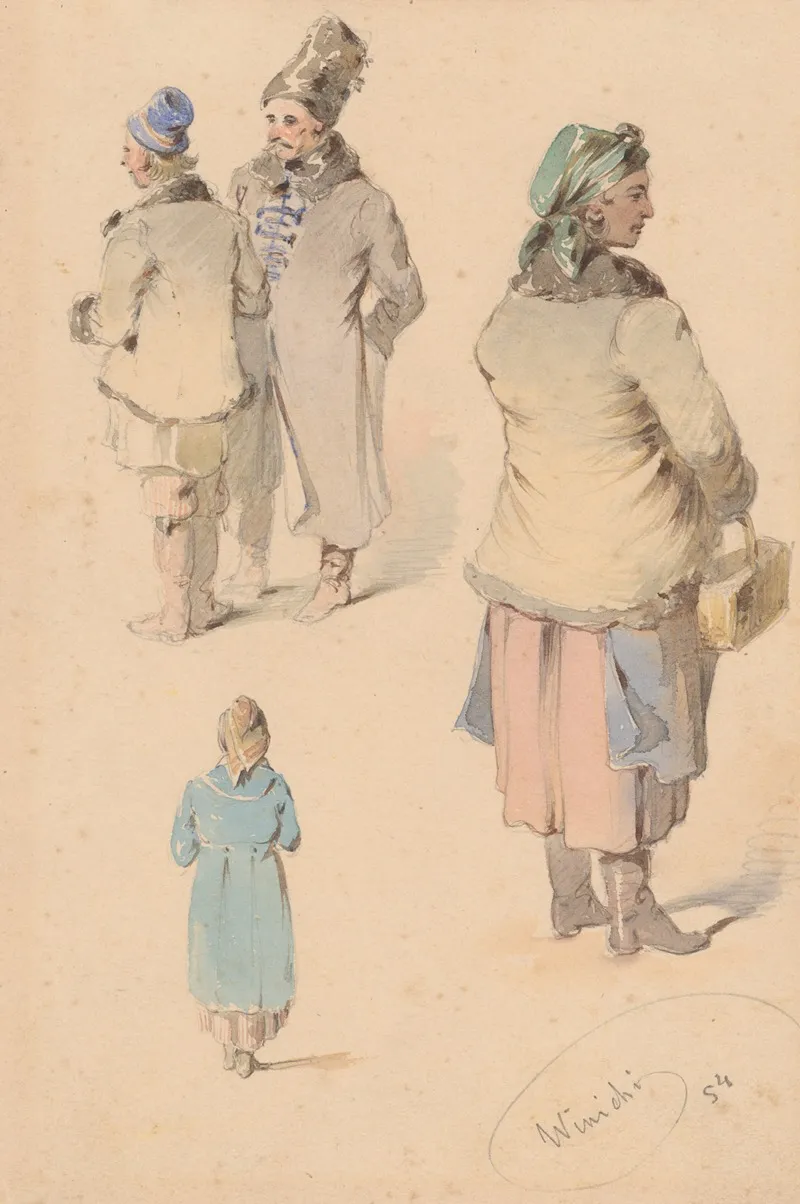 Costume Studies 2 by Friedrich Carl von Scheidlin - Canvas Print