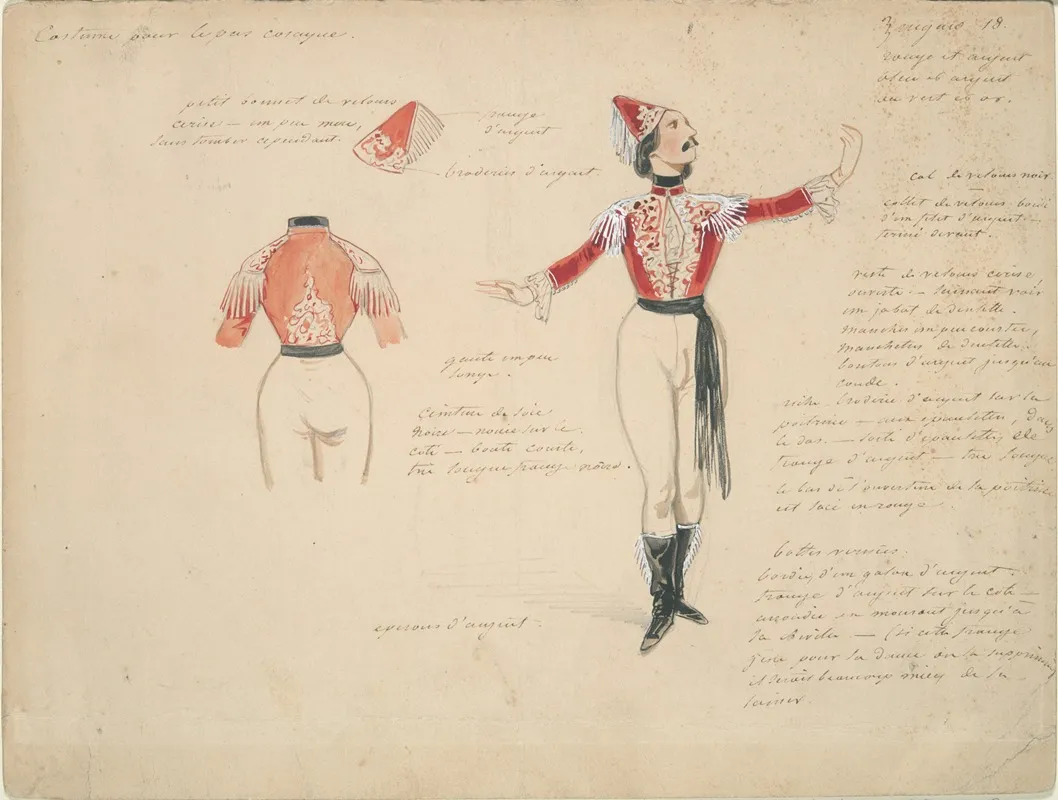 Costume Study For Male Gypsy In Zingaro