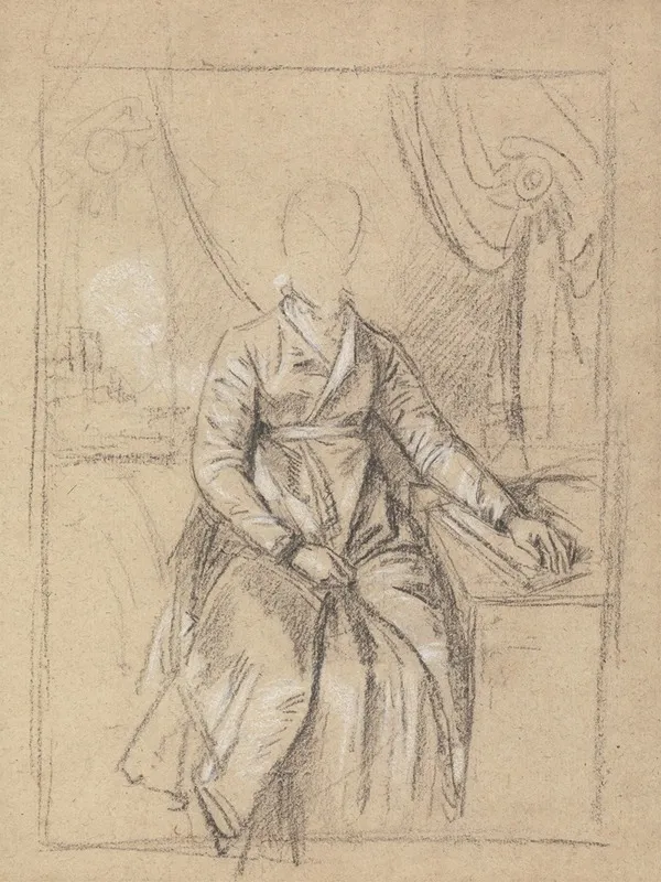 Costume Study For The Portrait Of A Lady by Benjamin West - Canvas Print