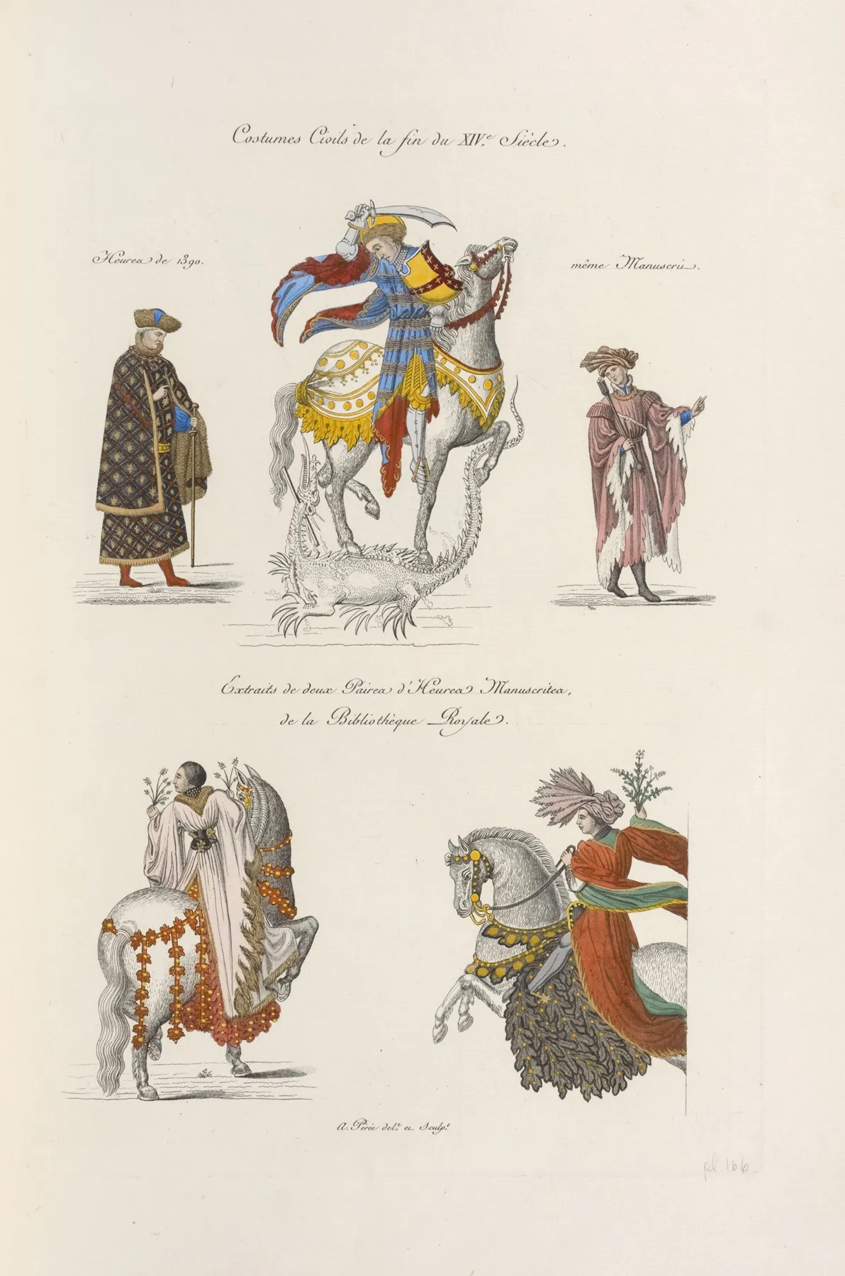 Costumes Civils De La Fin Du Xive Siecle Heures De 1390 Meme Manuscrit by Nicolas Xavier Willemin - Canvas Print
